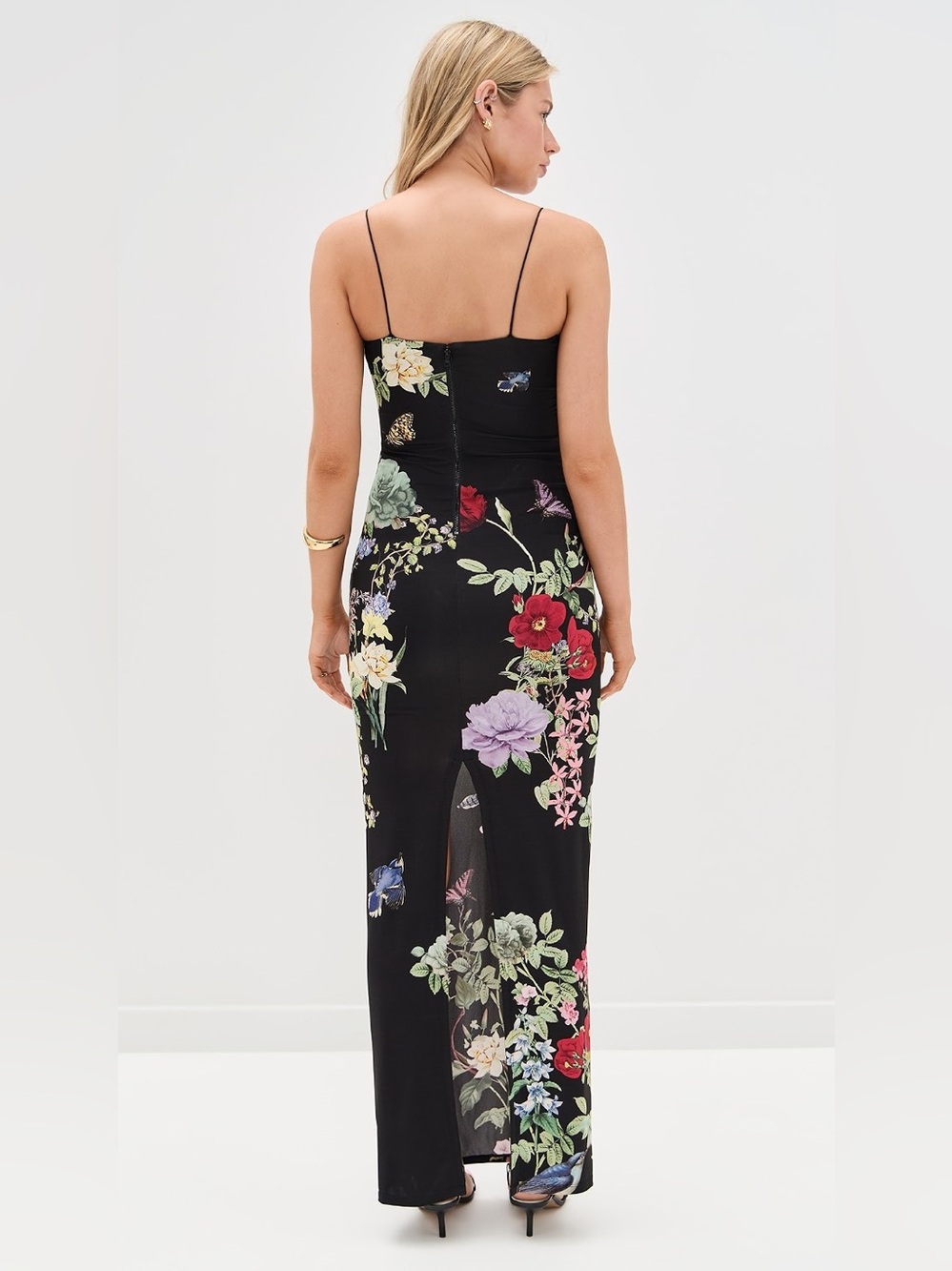 NEW Alice + Olivia Fifi Maxi Dress In Black Size 10 - Picture 16 of 16